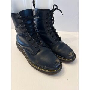 Vintage Dr. Martens Airwair Leather Boots Navy Blue UK 5/US 7 women US 5.5 men
